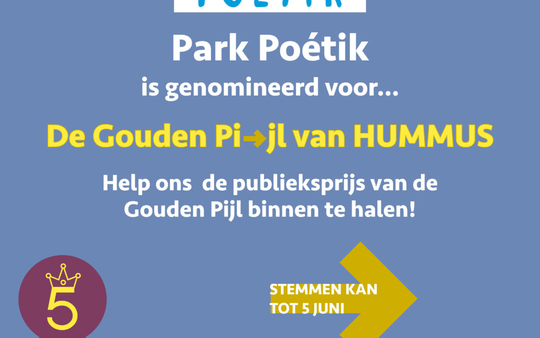 Park Poétik genomineerd voor de Gouden Pijl